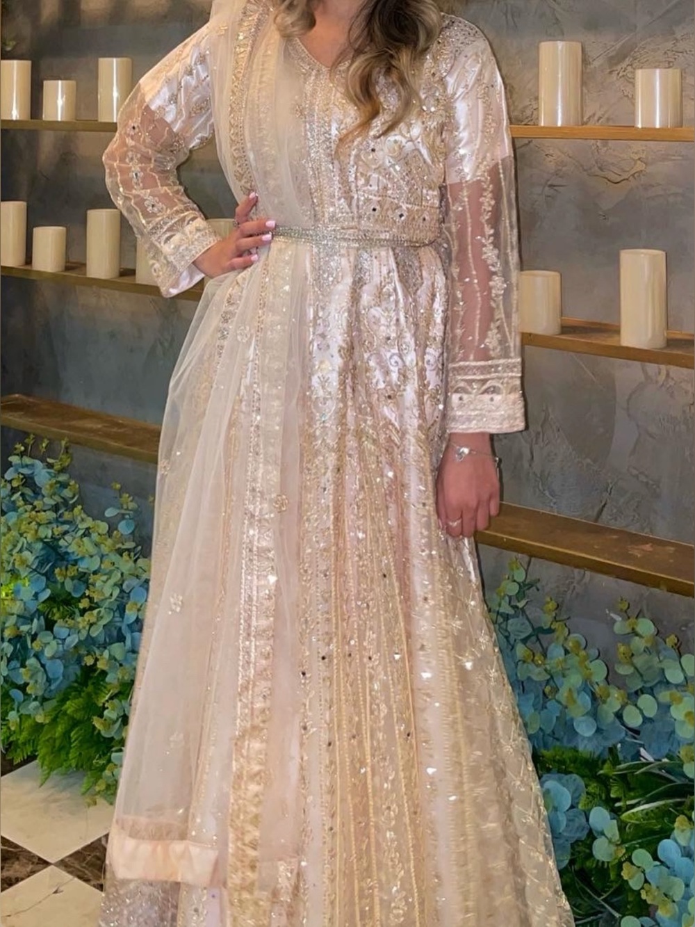 Desi wedding -  Ivory maxi Dress